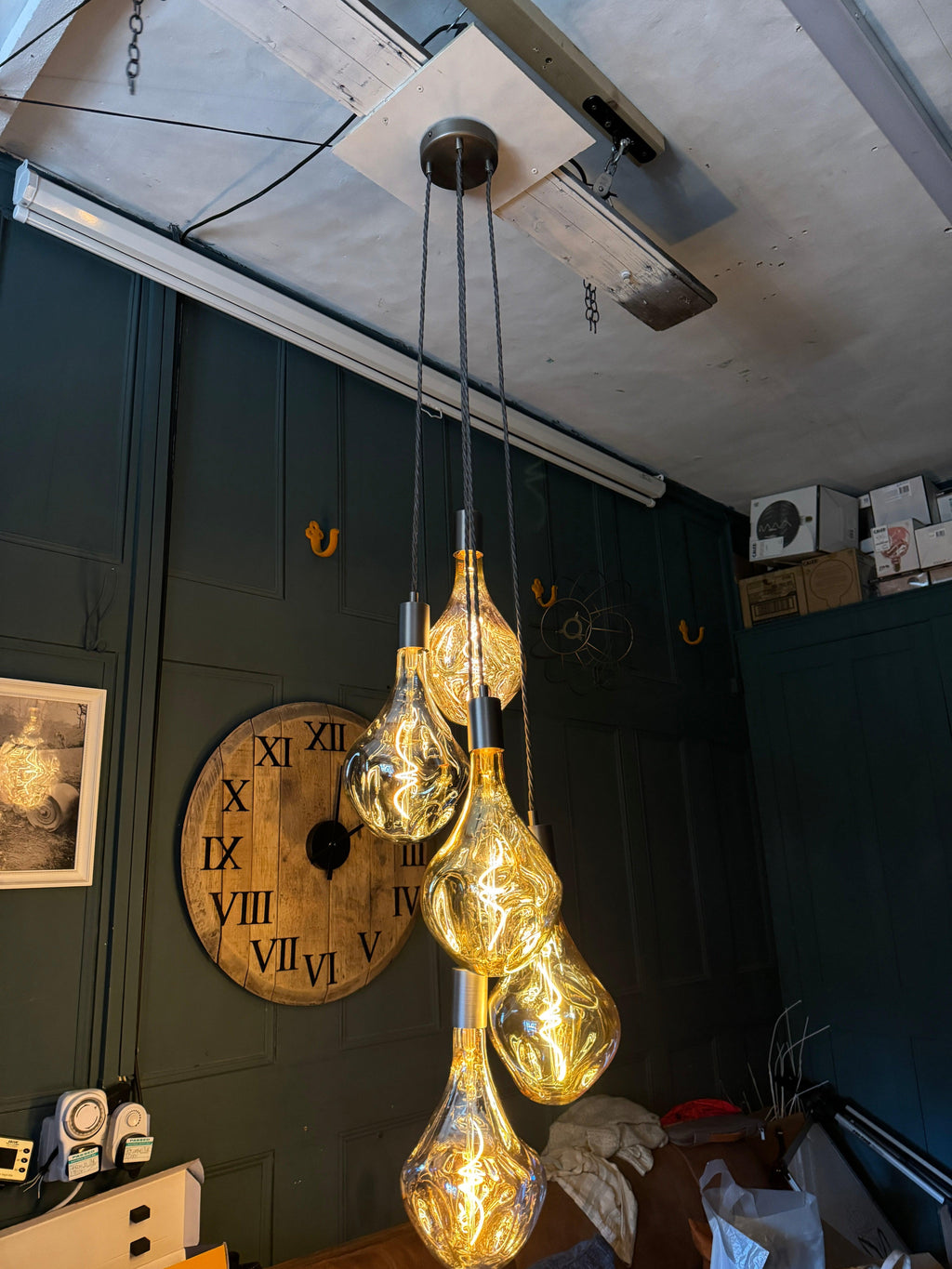 5 Light Cluster Evo Pendant Chandelier | Stairwell & High Ceiling Lighting UK