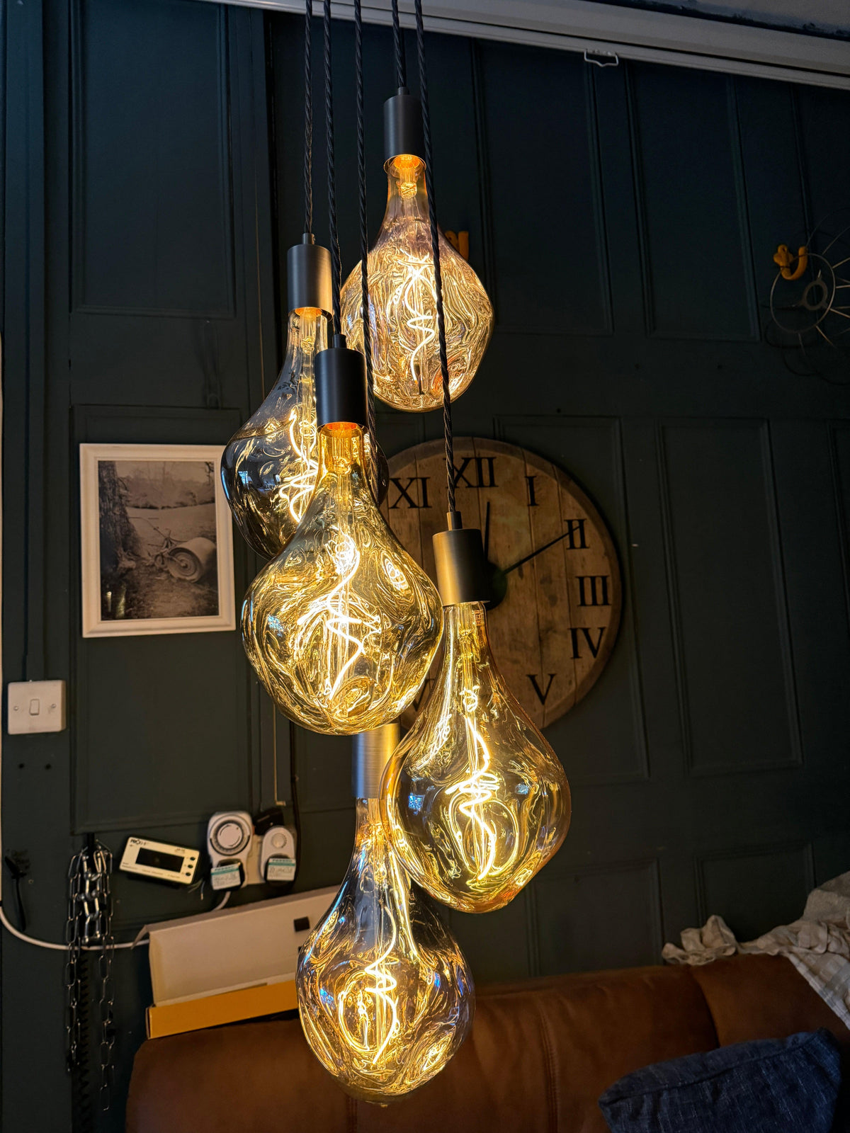5 Light Cluster Evo Pendant Chandelier | Stairwell & High Ceiling Lighting UK