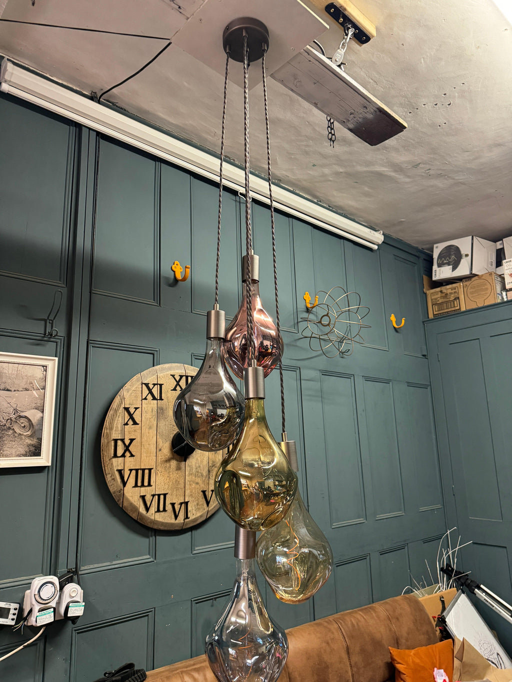 5 Light Cluster Evo Pendant Chandelier | Stairwell & High Ceiling Lighting UK