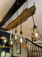 300 Year Old Oak Beam Chandelier | Reclaimed Rustic Kitchen & Dining Lighting UK