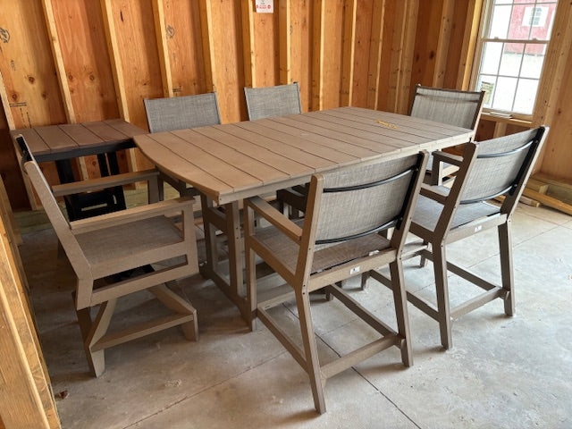 GARDEN CLASSIC 44" x 72" RECTANGULAR TABLE COUNTER HEIGHT- WEATHERWOOD