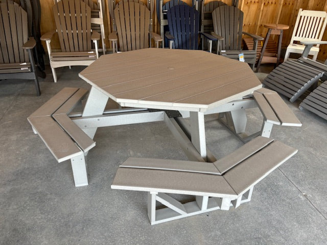 OCTAGON PICNIC TABLE- LIGHT GRAY