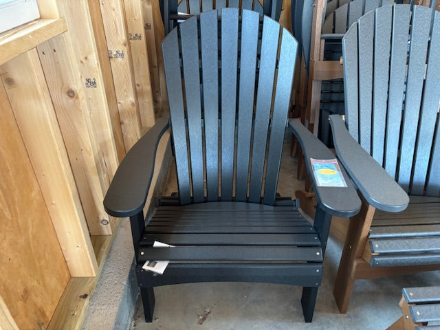 COMFO BACK FOLDING ADIRONDACK CHAIR- BLACK