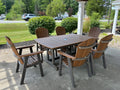 GARDEN CLASSIC 44" x 72" RECTANGULAR TABLE DINING HEIGHT- ANTIQUE MAHOGANY ON COASTAL GRAY
