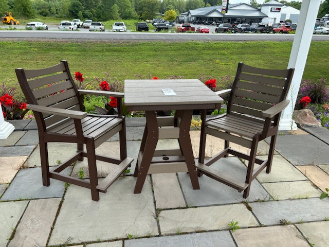 HARBOR COUNTER HEIGHT TABLE SET- WEATHERWOOD ON BROWN