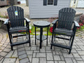 COMFO BACK BAR HEIGHT ROUND END TABLE SET- BLACK