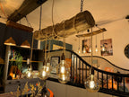 Rustic Driftwood Style Chandelier | Oak Wrapped Cable Kitchen & Dining Light