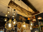 Rustic Driftwood Style Chandelier | Oak Wrapped Cable Kitchen & Dining Light
