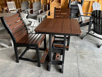 GARDEN CLASSIC COUNTER HEIGHT TABLE SET- BROWN ON BLACK