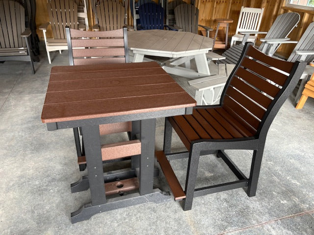 GARDEN CLASSIC COUNTER HEIGHT TABLE SET- BROWN ON BLACK