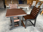 GARDEN CLASSIC COUNTER HEIGHT TABLE SET- BROWN ON BLACK