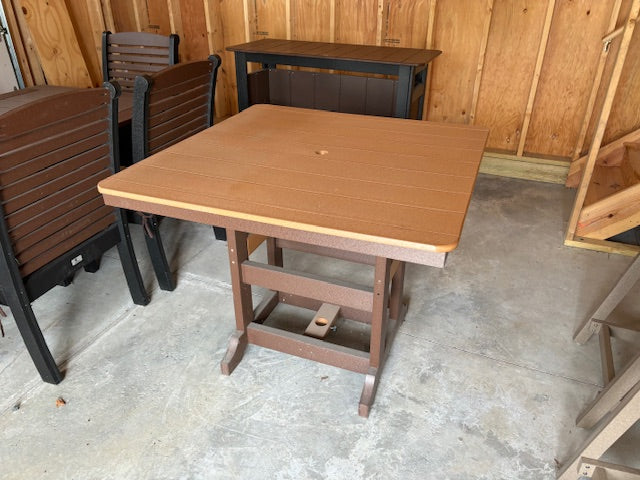 44" GARDEN CLASSIC COUNTER TABLE- CEDAR ON BROWN