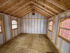 12' X 16' LOG RUSTIC CANTON WITH 4' COVERED BRIDGE - RUSTIC CEDAR STAIN