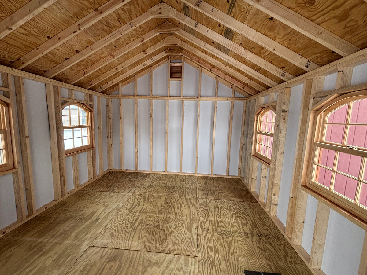 12' X 16' LOG RUSTIC CANTON WITH 4' COVERED BRIDGE - RUSTIC CEDAR STAIN