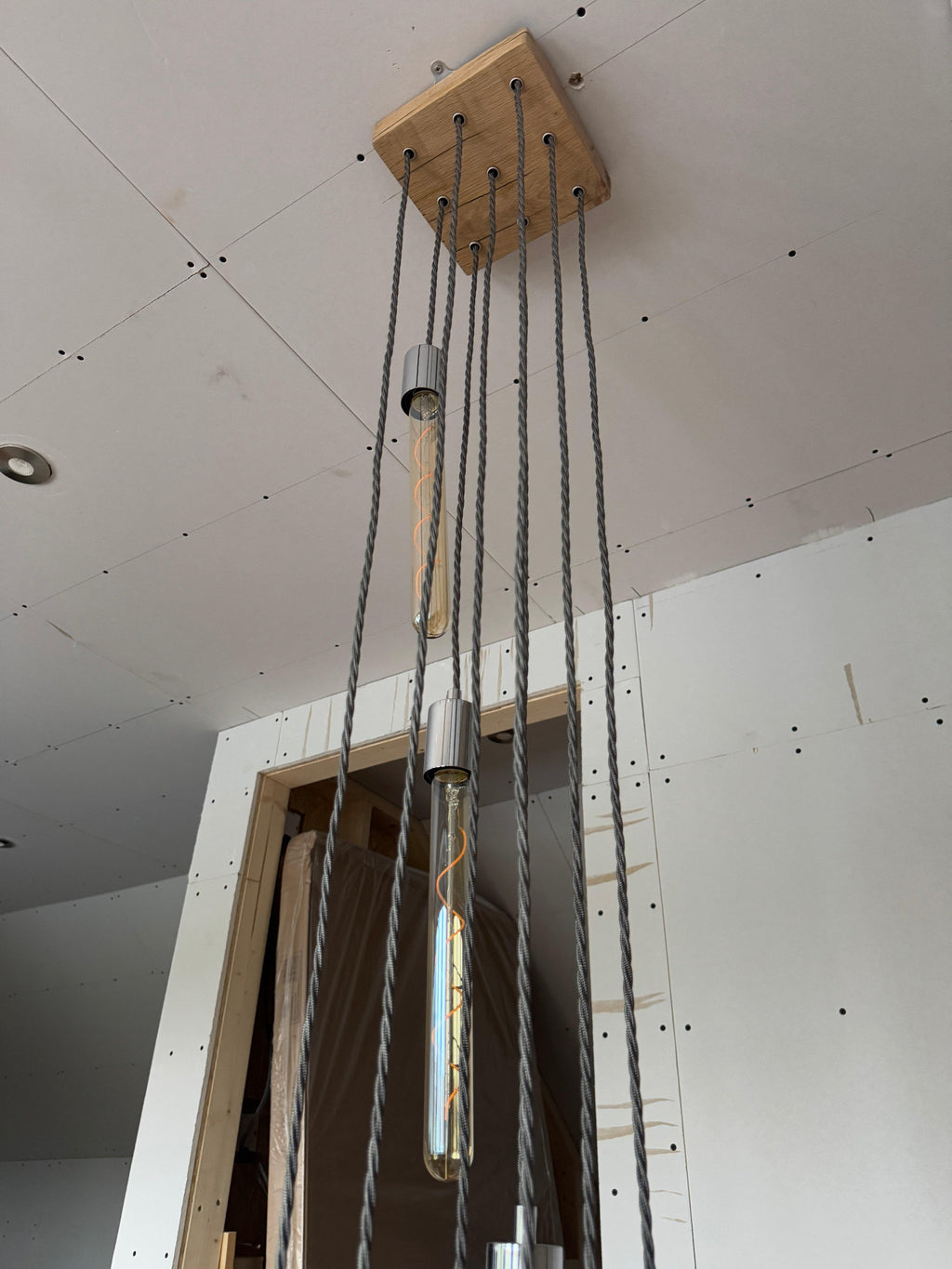 Square Cascade Chandelier | 9 Light Stairwell & High Ceiling Lighting