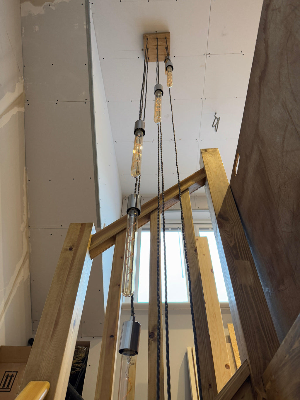 Square Cascade Chandelier | 9 Light Stairwell & High Ceiling Lighting