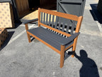 GARDEN BENCH- SMOKE GRAY ON ANTIQUE MAHOGANY