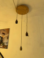 Oak Disc Pendant Light | 3 Drop Kitchen Island, Stairwell & Dining Lighting