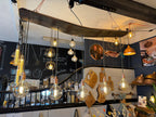 Curved Oak Stave Chandelier | Rustic Dining Table & Kitchen Island Lighting