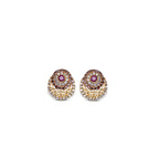 925 Sterling Silver Yellow Gold Plated Zircon Stud Earrings