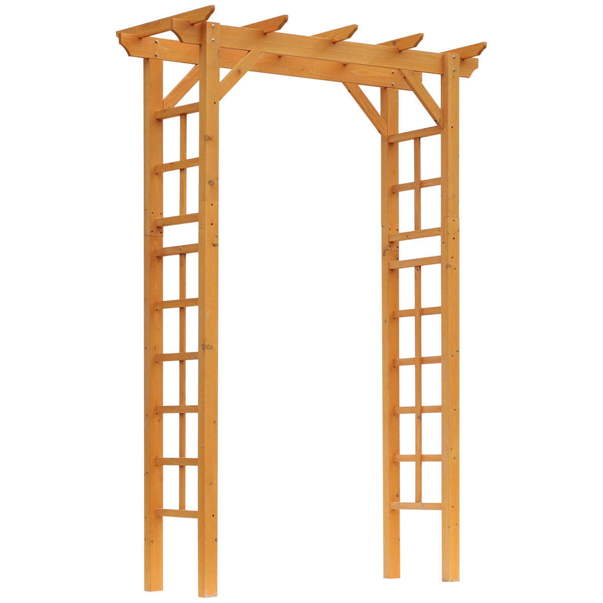 85" Wooden Garden Arbor for Climbing Vines, Orange