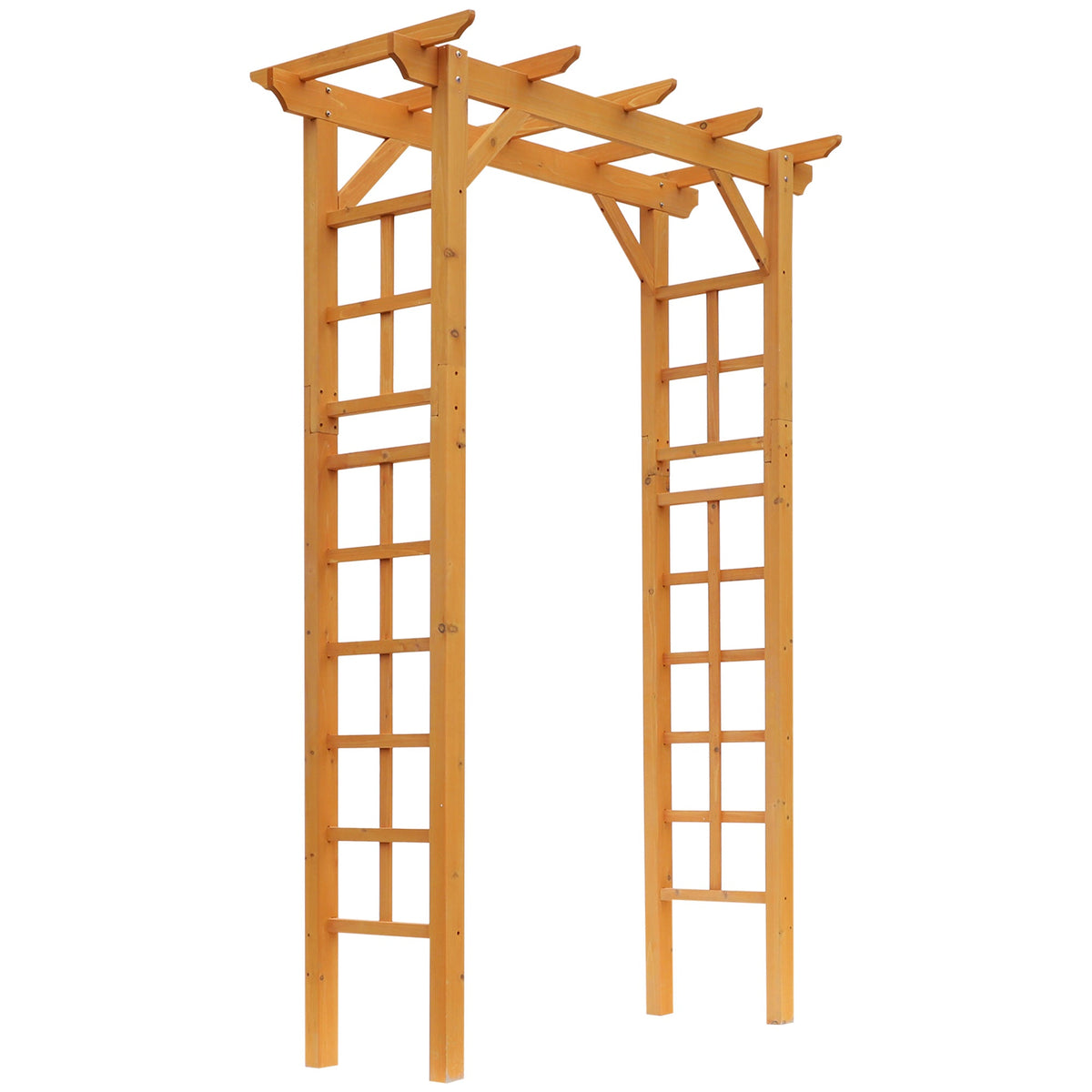 85" Wooden Garden Arbor for Climbing Vines, Orange