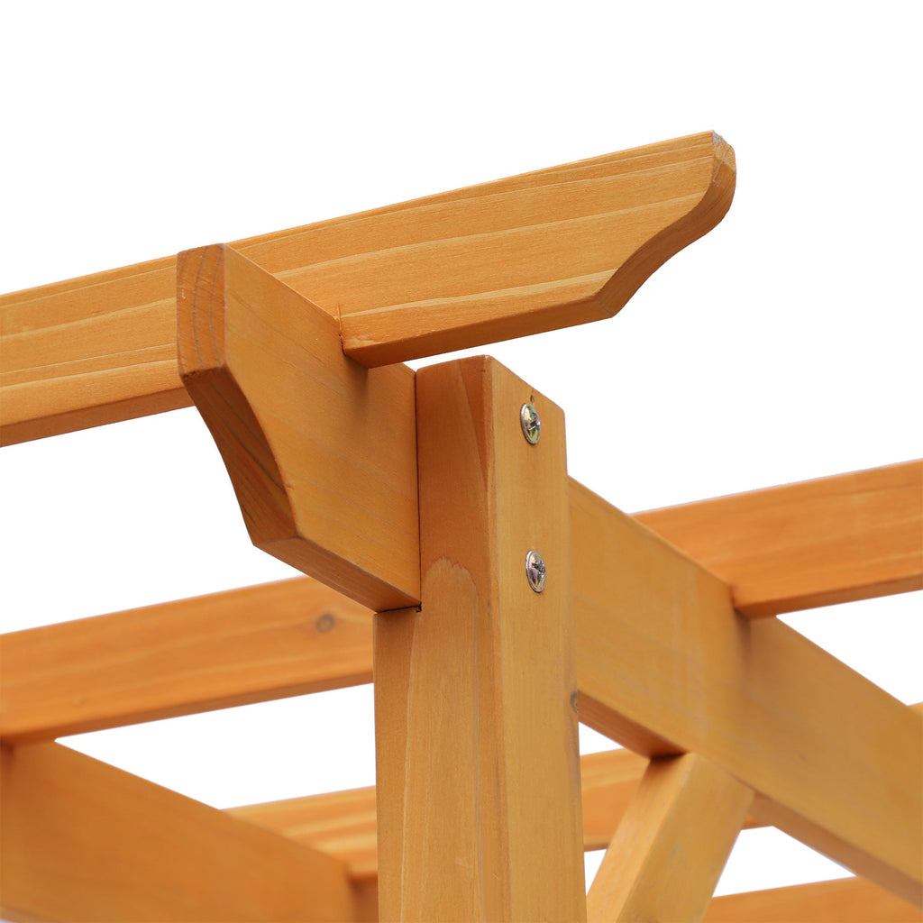 85" Wooden Garden Arbor for Climbing Vines, Orange