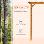 85" Wooden Garden Arbor for Climbing Vines, Orange