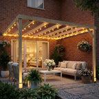 PerArbor 3 x 3 m Lean-To Wooden Pergola Kit, Light Brown