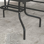 4 Piece Patio Furniture Set with Foldable Chairs & Glass Top Table, Mixed Brown