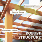 PerArbor Wooden Garden Oasis Pergola with Crisscross Beams and Sturdy Columns