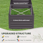 Raised Garden Bed, 6' x 3' x 2' Galvanized Steel Planters for Outdoor Plants with Multi-reinforced Rods for Vegetables, Flowers and Herbs, Dark Grey