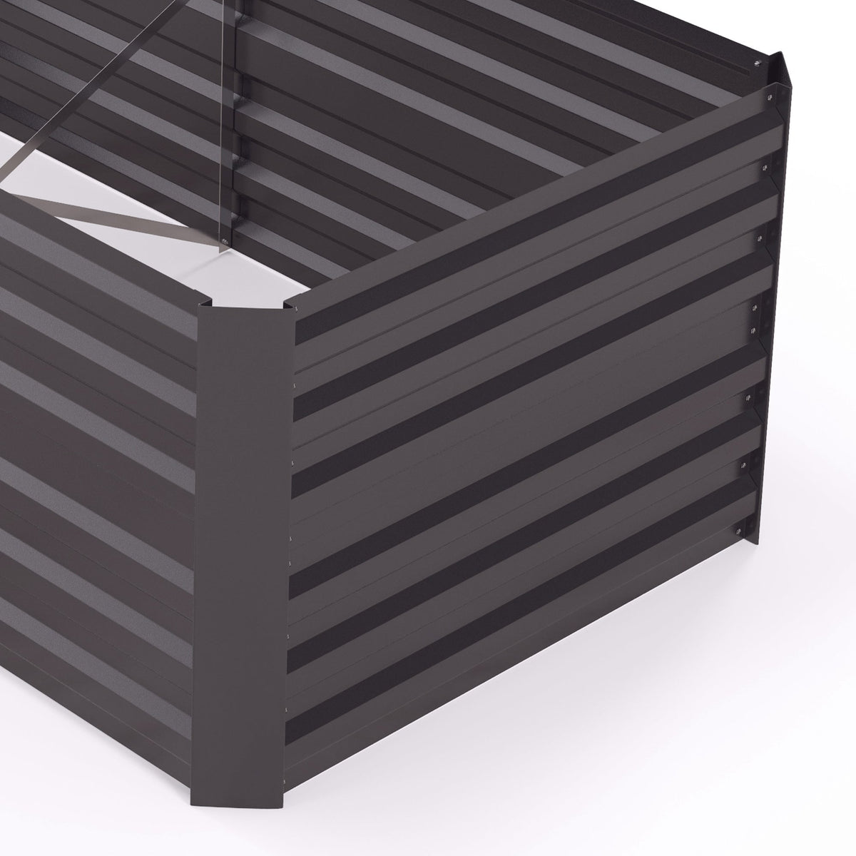 Raised Garden Bed, 6' x 3' x 2' Galvanized Steel Planters for Outdoor Plants with Multi-reinforced Rods for Vegetables, Flowers and Herbs, Dark Grey