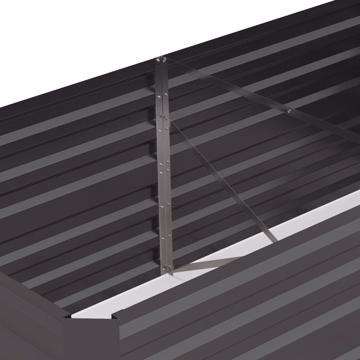 Raised Garden Bed, 6' x 3' x 2' Galvanized Steel Planters for Outdoor Plants with Multi-reinforced Rods for Vegetables, Flowers and Herbs, Dark Grey