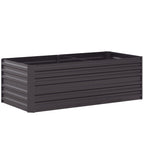 Raised Garden Bed, 6' x 3' x 2' Galvanized Steel Planters for Outdoor Plants with Multi-reinforced Rods for Vegetables, Flowers and Herbs, Dark Grey