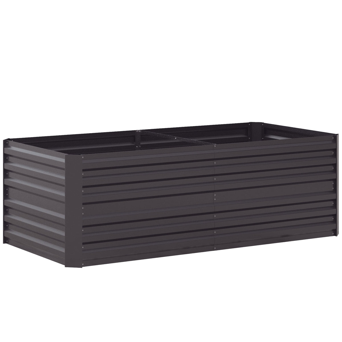Raised Garden Bed, 6' x 3' x 2' Galvanized Steel Planters for Outdoor Plants with Multi-reinforced Rods for Vegetables, Flowers and Herbs, Dark Grey