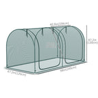 8' x 4' Crop Cage with 2 Zippered Doors & Stakes, Dark Green