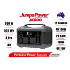 600W Portable Power Station JUMPSPOWER Battery Charger 555Wh LED Light