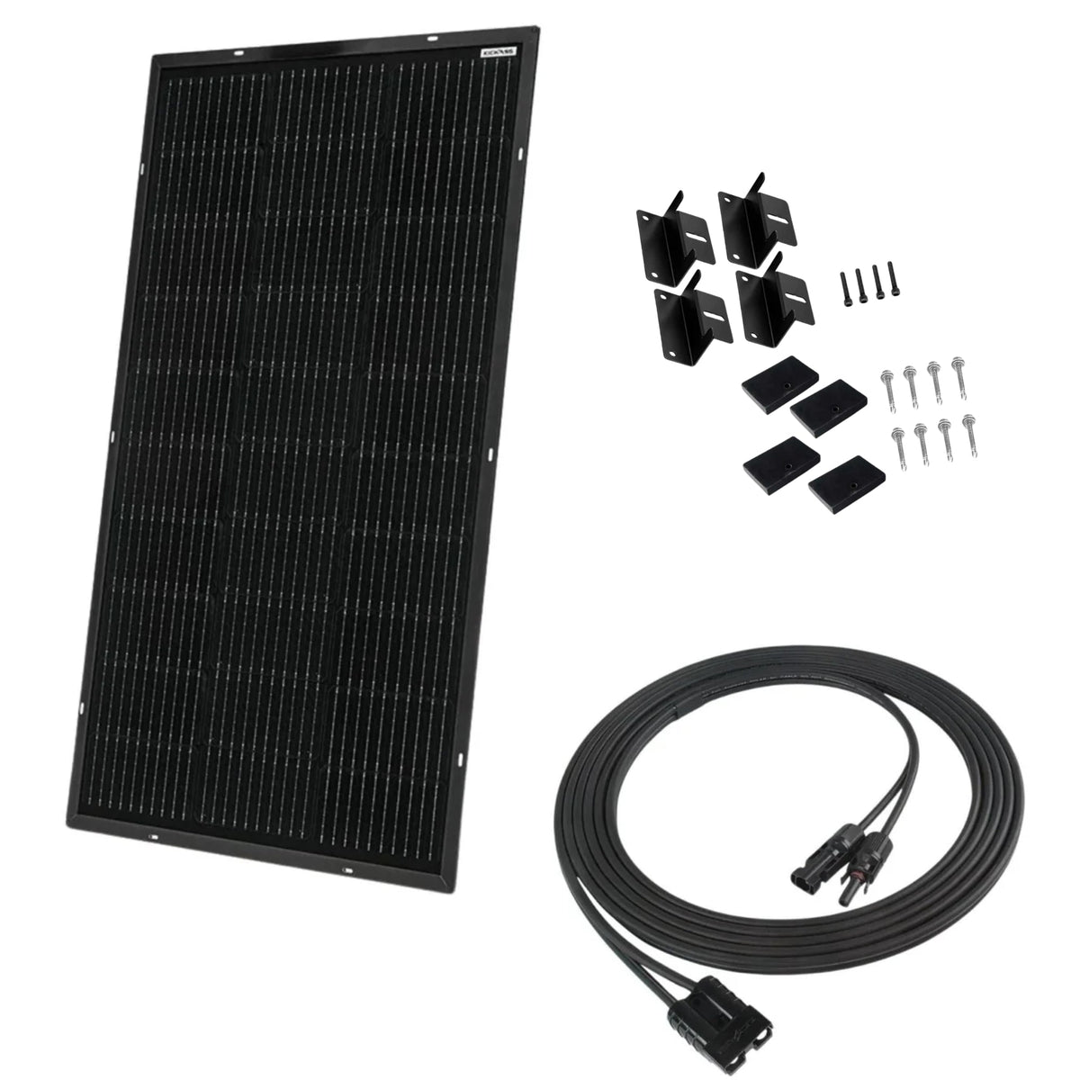 KickAss 110W Ultra Slim Solar Panel + PV to Anderson Extension Cable Bundle - 5m