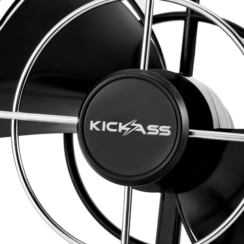 Kickass 12/24v 360°, 3 Speed Caravan fan, Black