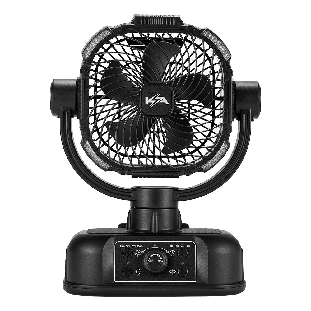 Kickass 360° Oscillating 20,000mAh Camping Fan with Power Bank & Light