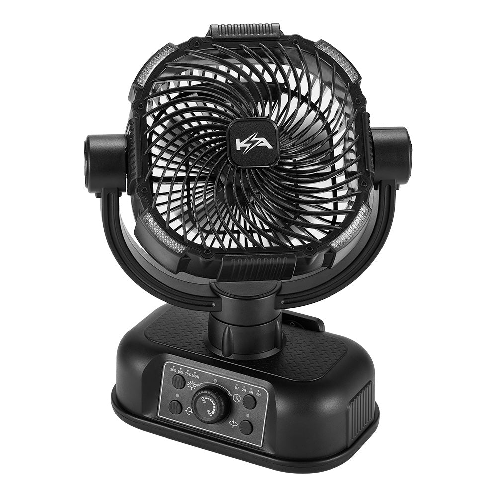 Kickass 360° Oscillating 20,000mAh Camping Fan with Power Bank & Light