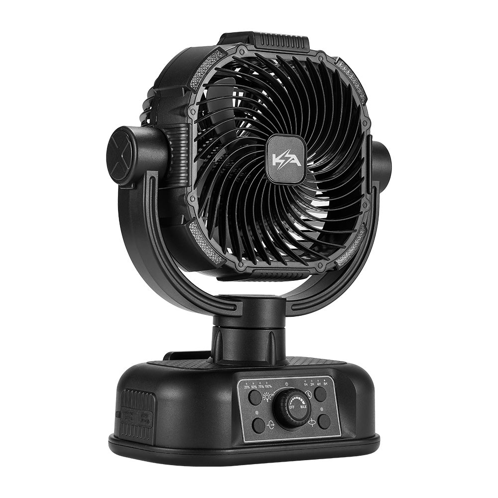 Kickass 360° Oscillating 20,000mAh Camping Fan with Power Bank & Light