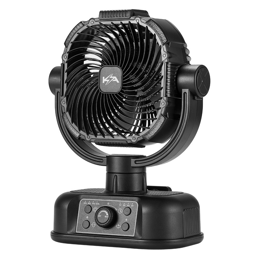 Kickass 360° Oscillating 20,000mAh Camping Fan with Power Bank & Light