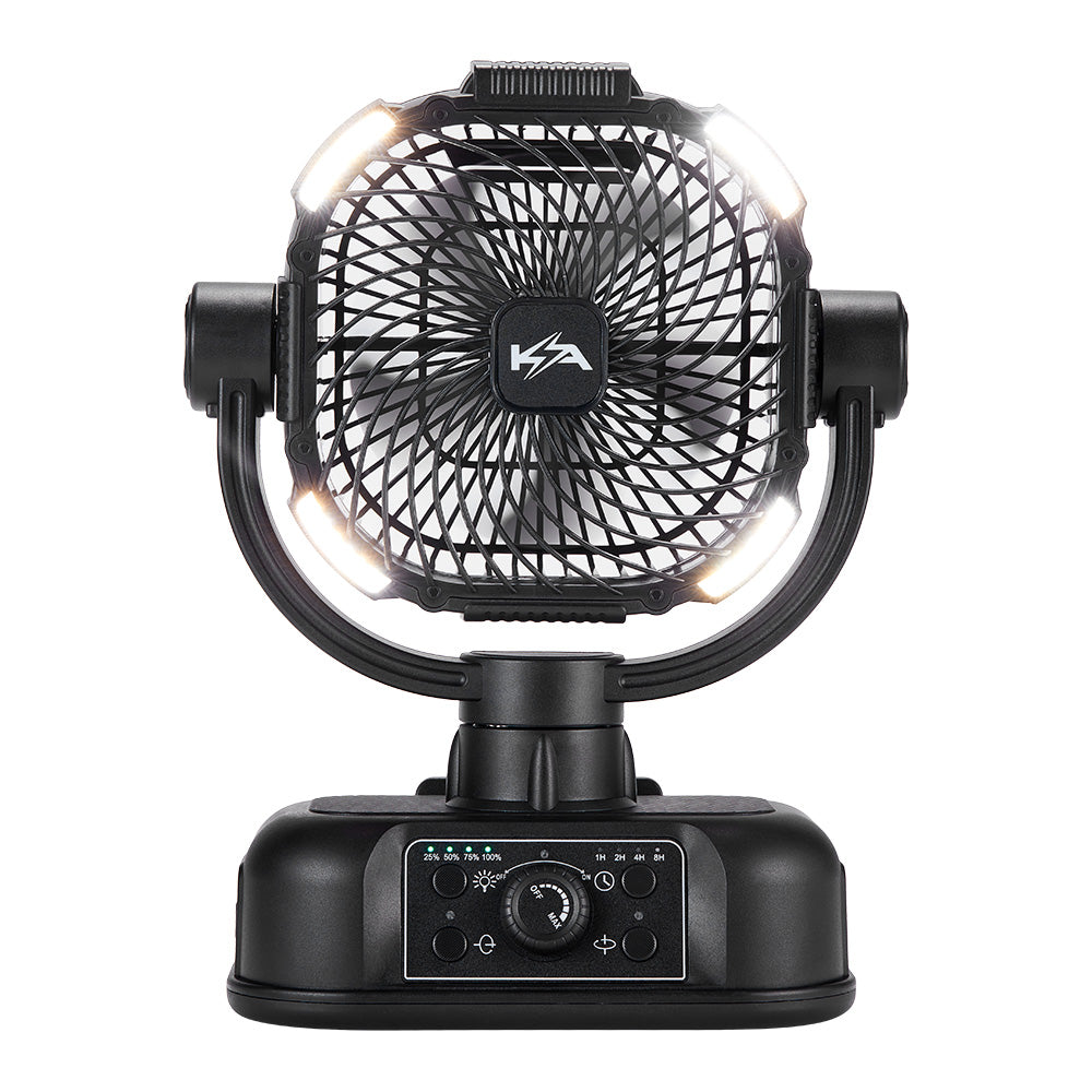 Kickass 360° Oscillating 20,000mAh Camping Fan with Power Bank & Light
