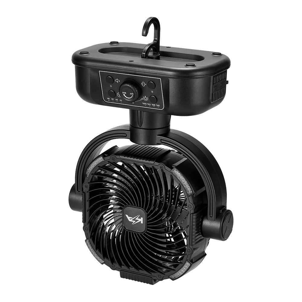 Kickass 360° Oscillating 20,000mAh Camping Fan with Power Bank & Light