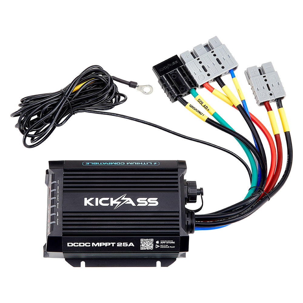 KickAss Smart 12V/24V 25A DCDC Charger With Solar MPPT + Integrated Bluetooth + Pre-Wired Anderson