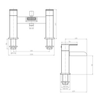Kinetic Square Waterfall Bath Shower Mixer Tap