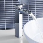 Kinetic Tall  Waterfall Basin Mixer Tap - Chrome