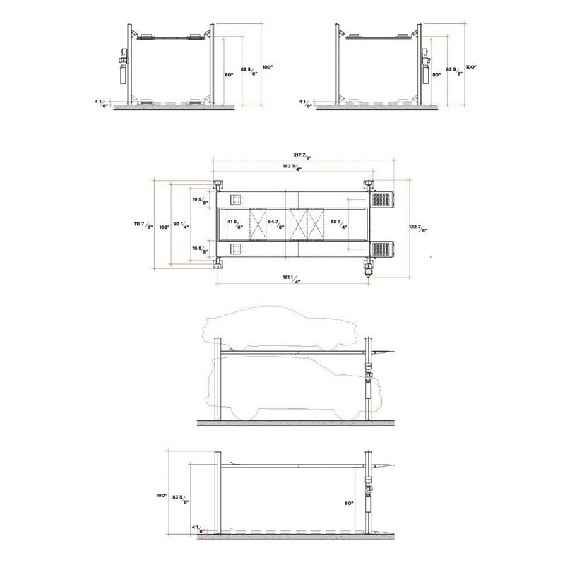 KREBS KB4/10 11100204 4-Post Lift 10,000lb